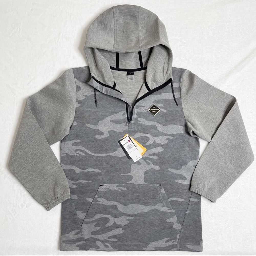 Quiksilver Snow Shredder Dryflight Water Repellent Half Zip Technical Hoodie